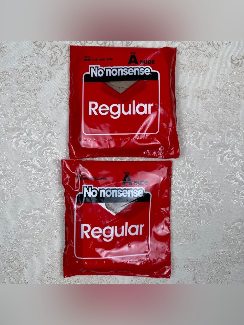Vintage No Nonsense Regular Pantyhose (2) Size A, Nude